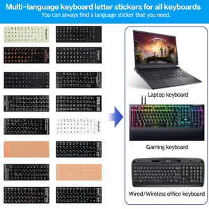 <span class=keywords><strong>Autocollants</strong></span> de <span class=keywords><strong>clavier</strong></span> <span class=keywords><strong>russe</strong></span>, police Orange fond noir PC ordinateur portable ordinateur portable bureau - Product Image 5