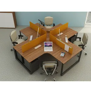 4 personnes 모듈 작업 테이블 책상 meubles de bureau pour 컴퓨터 데스크톱 modernos para oficinas