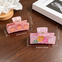 Pince à cheveux florale douce et élégante pour femme, pince requin pour demi-queue de cheval, pince à chignon personnalisable avec logo, accessoire capillaire pour l'arrière de la tête