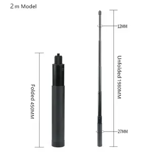 Palo de Selfie Invisible de 3 metros, edición extendida extensible de fibra de carbono para cámaras <span class=keywords><strong>Insta360</strong></span> <span class=keywords><strong>One</strong></span> <span class=keywords><strong>X2</strong></span> X3 X4 X5 Go Pro Hero - Product Image 4