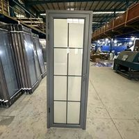 Ensemble de portes pour salle de bain, toilettes et cuisine : Portes minimalistes en verre trempé double vitrage en alliage titane-magnésium