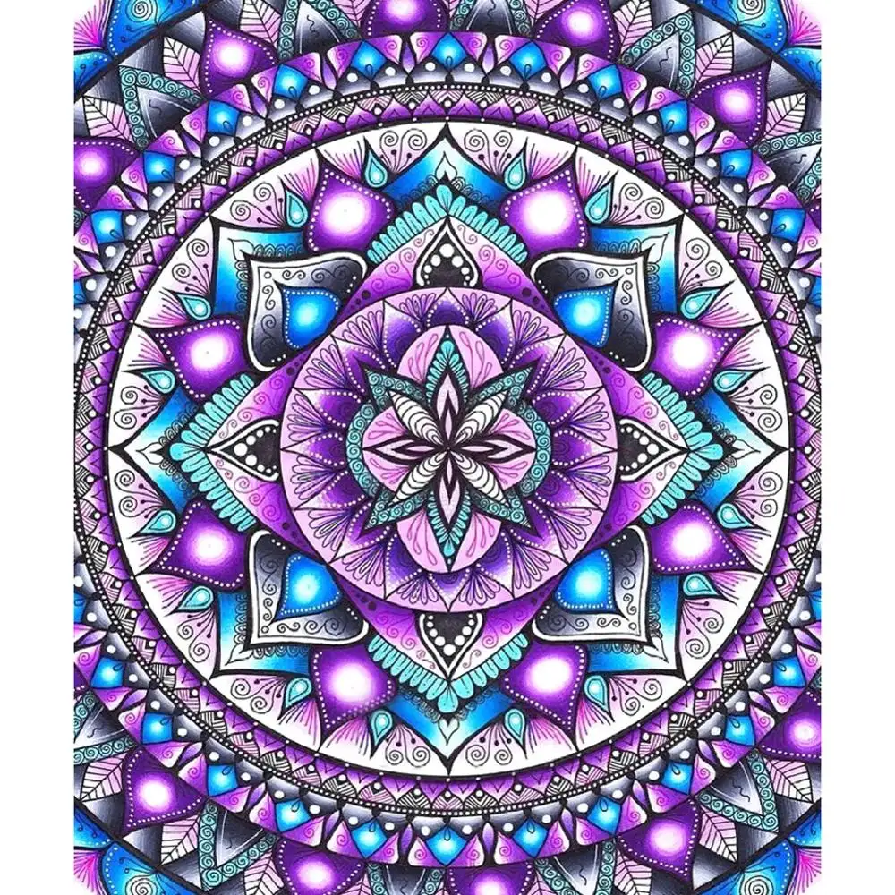 Diamond Painting Purple Mandala Stitch Diy Full Square Round Drill 5d Craft Embroidery Craft Needlework