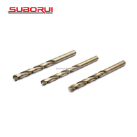 Ensemble de forets hélicoïdaux SUBORUI 29 pièces en acier rapide à 3 pans, longueur standard, 1/16-1/2, HSS Cobalt M35, pour métal et acier inoxydable