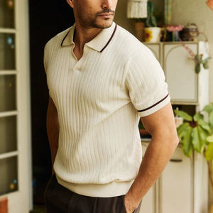 Suéter de Punto de Cable Grueso de Algodón Beige para Hombre Estilo Polo Ralph, Polo Personalizado de Alta Calidad Casual para Golf - Product Image 1