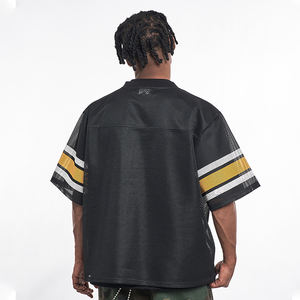 Camiseta de Hombre de Algodón Pesado de Alta Calidad, Estilo Urbano, Corte Holgado, Cuello en V, Manga Corta, Transpirable, Estilo Fútbol - Product Image 6