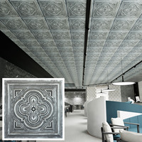 Livraison Gratuite Panneaux de Plafond Effet Étain Faux 2x2ft Carreaux PVC pour Hôtels Cafés Bars PL36 Étain Antique PAINTSDECOR
