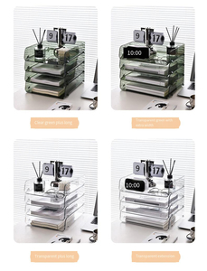 Trong suốt Máy tính để bàn tập tin lưu trữ Kệ sách cuốn sách bàn lưu trữ Kệ văn phòng Acrylic A4 giấy tổ chức hộp - Product Image 3