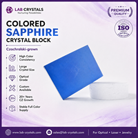 Bloc de cristal de saphir de laboratoire, Corindon synthétique CZ Czochralski pour fabricant de verres de montre en saphir