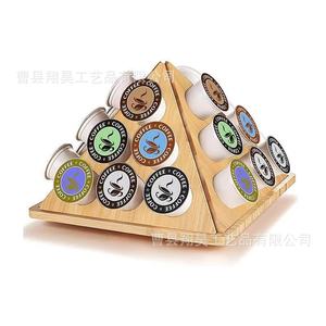 Estante piramidal de madera para cápsulas de café, de 6 niveles, giratorio, para almacenamiento en escritorio. - Product Image 1
