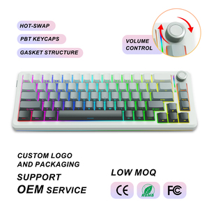 <span class=keywords><strong>Clavier</strong></span> de jeu mécanique rvb 68 touches 3 modes 2.4G sans fil et filaire structure de joint d'échange à chaud <span class=keywords><strong>clavier</strong></span> de jeu mécanique - Product Image 1