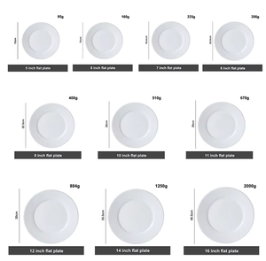 Assiettes plates peu profondes en porcelaine blanche pure, durables, écologiques, personnalisables, design moderne, pour hôtel, restaurant, mariage, logo personnalisé - Product Image 4