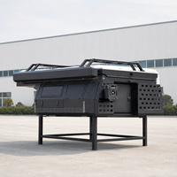 QC Overland 4x4 Mini Tente de Toit Pliable Légère Imperméable Capacité 4 Personnes Plancher en Bois pour Camping et Voyage en Plein Air