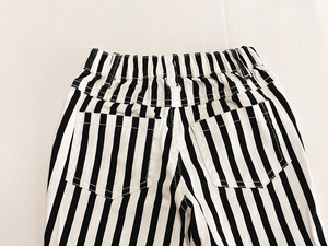 Pantalones de Campana para Niños a Rayas Blancas y Negras, Diseño Nuevo 2022, Jeans de Mezclilla Elásticos y Acampanados - Product Image 5