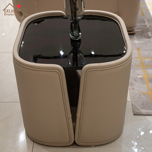 Tavolino Laterale di Lusso Moderno, Tavolino di Alta Qualità con Vera Pelle, Finitura Laccata Lucida per Salotti, Ville - Product Image 3