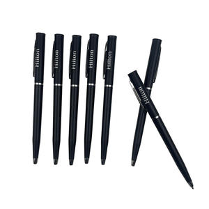 Stylo bille torsadé en plastique personnalisé noir fin Hilton Hotel pour l'écriture, l'école, le bureau et les fournitures professionnelles - Product Image 3