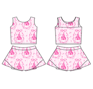 Nouvelles Robes de Yoga Respirantes pour Filles : Tenue Athlétique Florale d'Été Personnalisée avec Nœuds Château de Princesse Rose et Short Intégré - Product Image 4