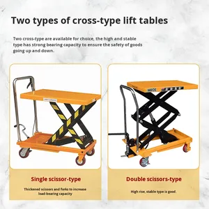 <strong>Small</strong> 0.9M Alloy Steel Scissor Lift Table Cart <strong>Trolley</strong> 300kg 500KG Electric Handling Lifter - Product Image 3
