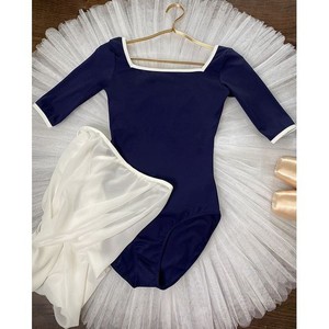 Vêtements d'entraînement de danse, combinaison de <span class=keywords><strong>ballerine</strong></span> pour adulte, justaucorps à manches courtes pour femme, justaucorps en nylon et élasthanne pour l'été, gymnastique - Product Image 2