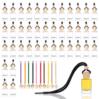 Vente en gros de flacons diffuseurs de parfum pour voiture en verre transparent de 10 ml avec crochet métallique, emballage OEM