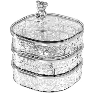 Jewelry <b>Storage</b> Box 134X134X142mm Plastic With Lid For Earrings Rings Necklaces Desktop Organizer - Product Image 5