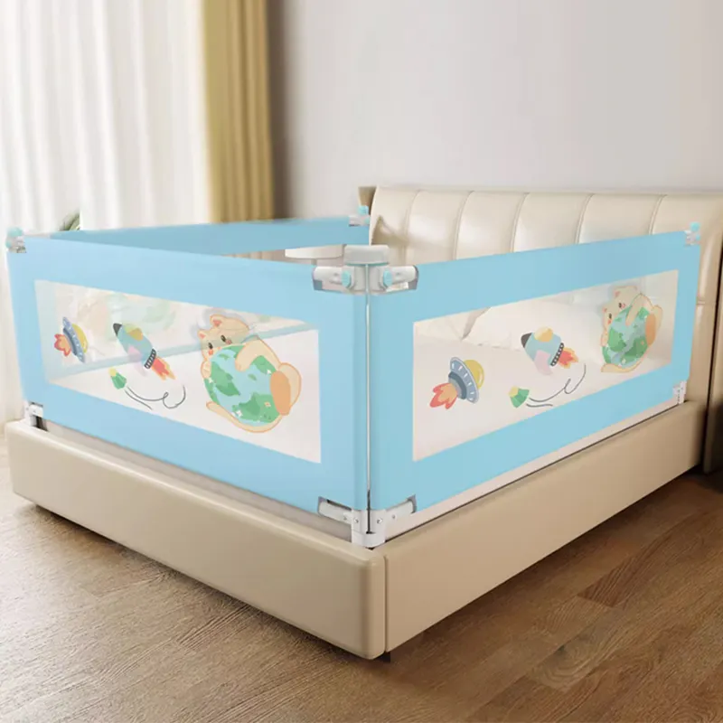 Cao cấp gấp di động cũi trẻ em Toddler cot bé Hàng Rào Rào Rào Cản an toàn bé giường đường sắt bảo vệ bội thu