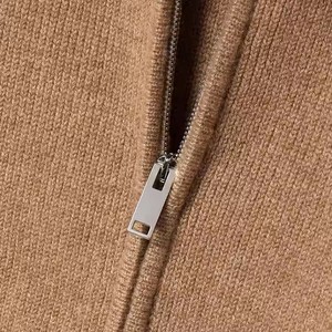 <span class=keywords><strong>Pull</strong></span> personnalisé fabricant de vêtements personnalisé automne hiver marron col en v à manches longues fermeture éclair femmes laine <span class=keywords><strong>cachemire</strong></span> <span class=keywords><strong>pull</strong></span> en tricot - Product Image 5