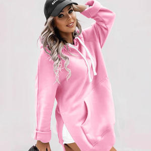 OEM/ODM Robe à capuche surdimensionnée Pull Hiver Sweat à poche kangourou Tops d'automne Vêtements de détente décontractés Sweat à capuche grande taille pour femmes - Product Image 3