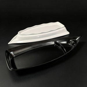 Assiette de service unique <span class=keywords><strong>en</strong></span> mélamine <span class=keywords><strong>en</strong></span> forme de <span class=keywords><strong>bateau</strong></span>, multi-compartiments, avec logo personnalisé <span class=keywords><strong>pour</strong></span> la restauration, les restaurants et la <span class=keywords><strong>vaisselle</strong></span> d'hôtel - Product Image 3