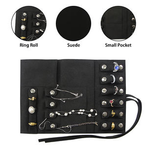 Bijoux en daim rouleau sac collier anneau boucle d'oreille pochette personnalisée en gros - Product Image 4