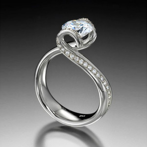 Anello dalla forma unica per donna, con pietra scintillante, gioielli creativi alla moda da indossare ogni giorno - Product Image 1