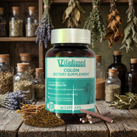 Complément alimentaire Vifadimed Colon 45 capsules avec réglisse pour la santé intestinale des adultes, non destiné aux femmes enceintes, à prendre 3 fois par jour