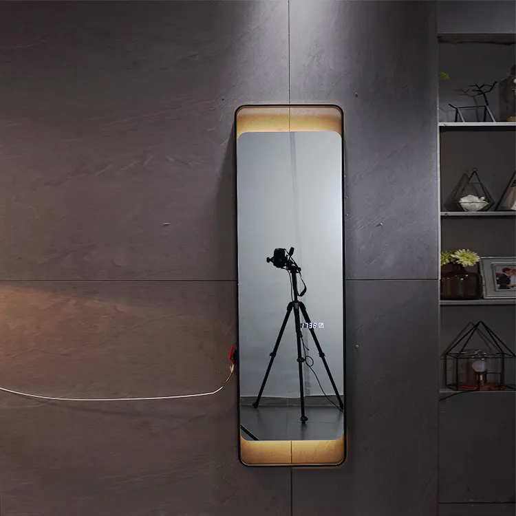 TMA-2011 Customized Wall Mount Bath Vanity Light Up Mirror Rectangle Full Body Touch Screen Smart Bathroom Wall Mirror Led