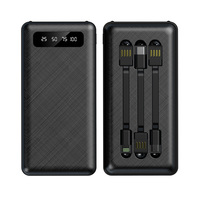 Lampe de poche Ultra-mince portable, 10000mAh, avec LED, chargeur portable, en métal détachable, troisième ligne, power bank