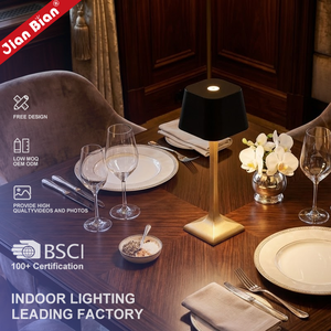 现代北欧触摸Alluminiu户外奢华礼品灯餐厅装饰无绳充电发光二极管黑金台灯 - Product Image 1