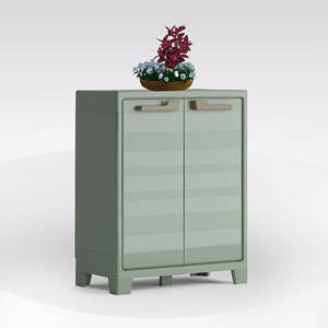 Armadio da Esterno in Resina PLANET CM 80X44 H. 100 GRIGIO/VERDE - Product Image 1