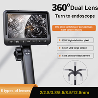 Endoscope rotatif à 360° avec caméra HD 500W, écran LCD IPS 5 pouces, indice de protection IP67, angle de vision de 90°, usage industriel
