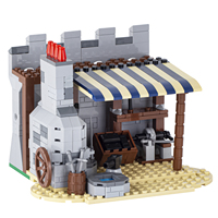 Moc5010-e Atelier de forgeron médiéval Arme militaire Fortification Caserne Modèle Jouets pour enfants garçons filles Briques de construction