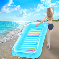 Fauteuil gonflable bleu avec dossier et porte-gobelet pour la piscine, amusement aquatique estival
