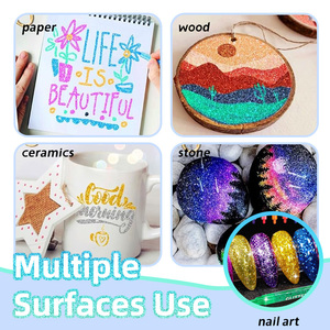 Stylos à paillettes 3MM, pointe moyenne, stylos à peinture à base d'eau, non toxiques <span class=keywords><strong>et</strong></span> sans odeur, marqueurs à paillettes, bricolage, création artisanale, coloriage - Product Image 5