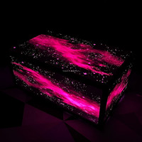 Table de bar moderne en résine époxy avec éclairage LED RGB, effet galaxie étoilée, boîte lumineuse rectangulaire, pour discothèque, salon, hôtel, événement
