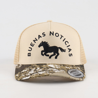 Gorra de malla unisex con 5 paneles, camuflaje, estructurada, con logotipo de caballo bordado personalizado, para correr y deportes, venta al por mayor