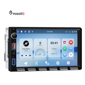 Autoradio Podofo 7'' 4+64G Double Din avec Carplay/Android Auto sans fil, Wifi, GPS, <span class=keywords><strong>USB</strong></span>, Bluetooth, clavier piano, charge rapide, stéréo de voiture - Product Image 1