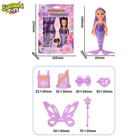 SUNSEED Poupée sirène lumineuse de 6 pouces, mini jouet de dessin animé en plastique, version Q interactive pour filles, cadeau tendance pour enfants