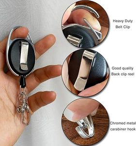 Portacredenciales Retráctil con Mosquetón, Clip para Cinturón, Anillo para Llaves, Porta Tarjetas de Identificación, Llavero, Suministros para Oficina, Empleados, Enfermeras, RTS - Product Image 2