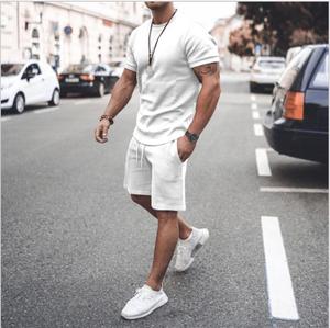 Ensembles de t-shirts pour hommes 2021 <span class=keywords><strong>Amazon</strong></span> Fashion Nouveaux ensembles de shorts deux pièces T-shirts Hip Hop pour hommes - Product Image 5