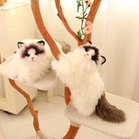 Jouet animal en peluche poupée de chat marionnette de simulation de peau douce