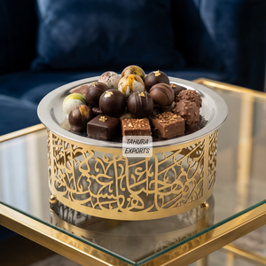 Bandeja de Chocolate de Primera Calidad para Decoración del Hogar Árabe 2026, Plato para Servir Alimentos, Diseño de Lujo, Acabado Pulido para Ramadán - Product Image 1