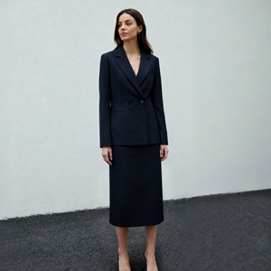 Nuovo <span class=keywords><strong>Blazer</strong></span> Elegante da Donna <span class=keywords><strong>Blu</strong></span> <span class=keywords><strong>Navy</strong></span> 2025 con Risvolto a Tacca, Doppiopetto e Colletto Bordato, Abbigliamento Formale da Ufficio - Product Image 5