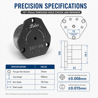 Dispositif de perçage à mâchoires souples 10 pouces, mandrin de meulage à mâchoires 75 mm, dispositif de réparation de mâchoires de tournage CNC à trou traversant 75 mm, aérospatiale, automobile