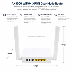 เราเตอร์ ONU แบบ Dual-Band WiFi6+ AX3000 XPON พร้อมชิปเซ็ต Hisilicon 1 WAN 3 LAN 1 POTS 1 พอร์ต USB สำหรับเครือข่าย FTTH ISP - Product Image 2
